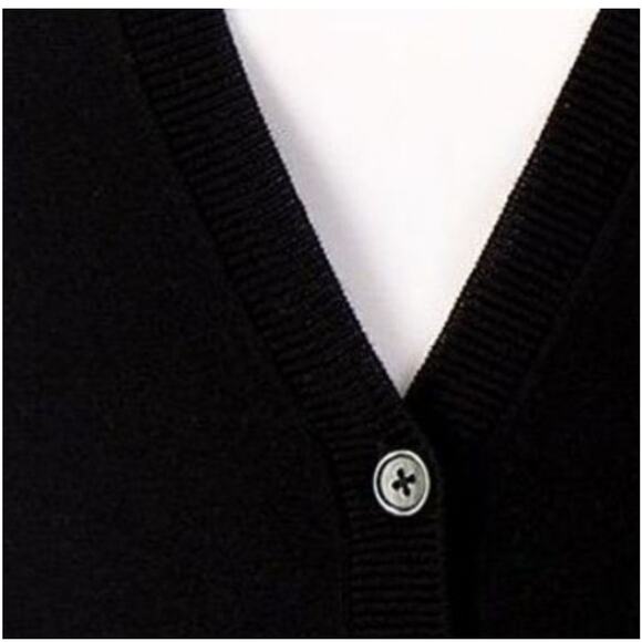 Laurie Felt Women's Top Sz Small Cashmere Blend Daisy Cardigan Black A209573‎ - Picture 2 of 7